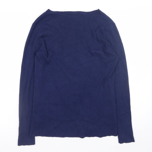 Marks and Spencer Women’s Blue V-Neck Long Sleeve Pullover Jumper UK 16