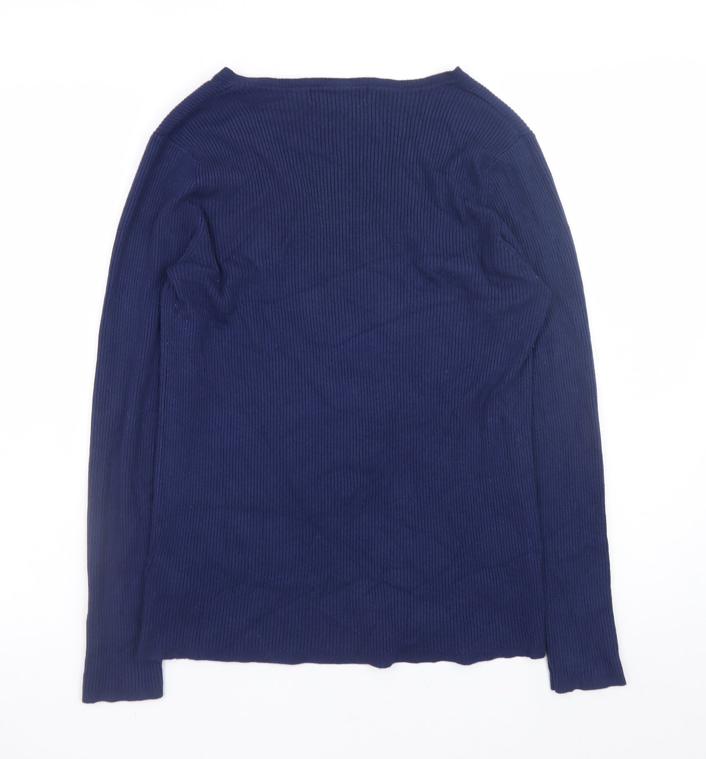 Marks and Spencer Women’s Blue V-Neck Long Sleeve Pullover Jumper UK 16