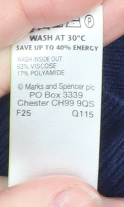 Marks and Spencer Women’s Blue V-Neck Long Sleeve Pullover Jumper UK 16