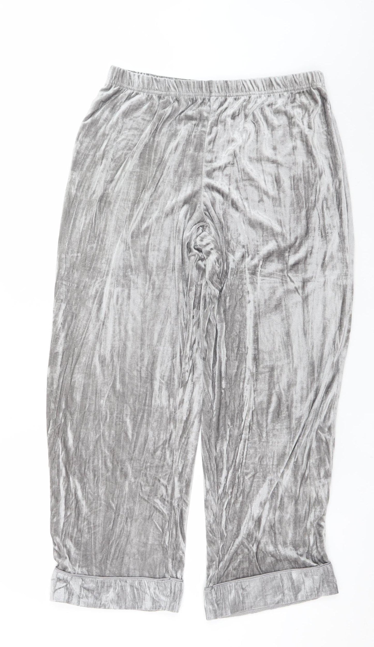 Tu Women Grey Velvet Pyjama Pants M Winter Loungewear