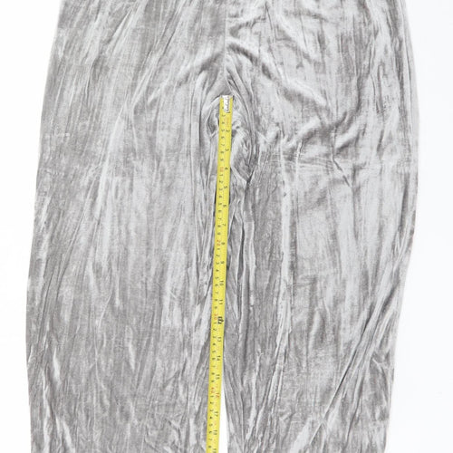 Tu Women Grey Velvet Pyjama Pants M Winter Loungewear