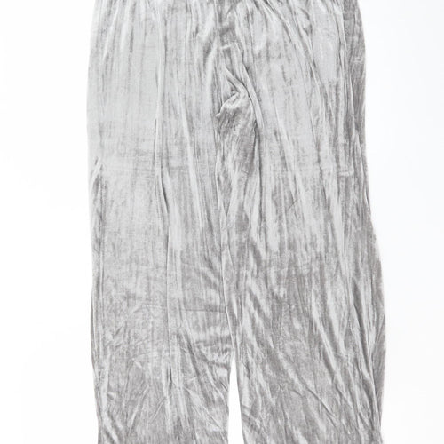 Tu Women Grey Velvet Pyjama Pants M Winter Loungewear