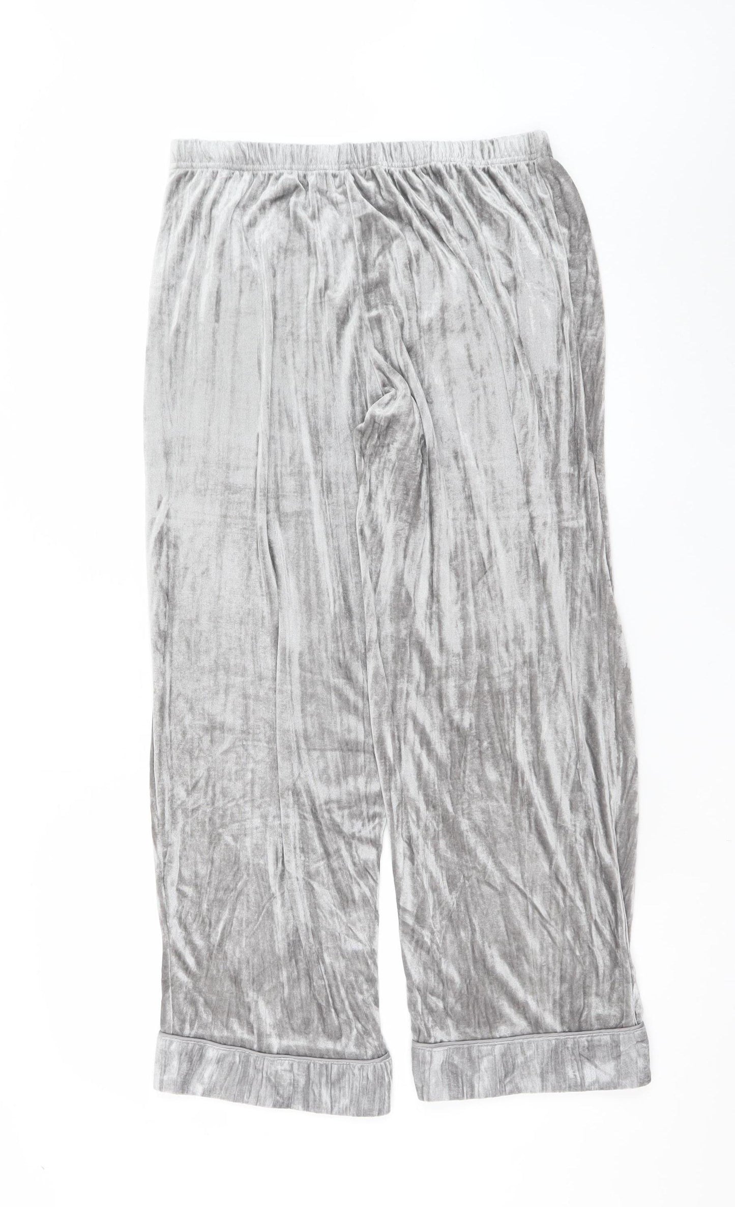 Tu Women Grey Velvet Pyjama Pants M Winter Loungewear
