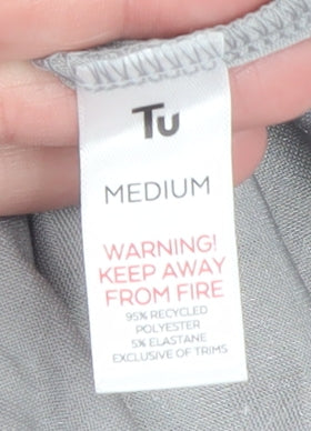 Tu Women Grey Velvet Pyjama Pants M Winter Loungewear