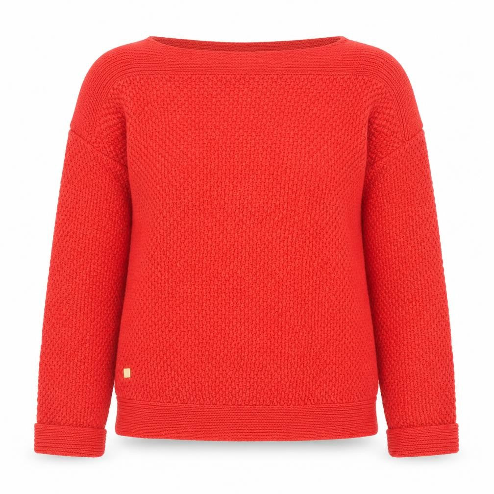 Lauren Ralph Lauren Women Red Cotton Knit Jumper Size S Classic Pullover