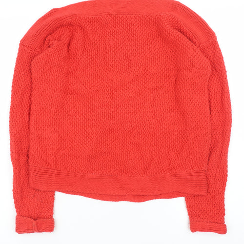Lauren Ralph Lauren Women Red Cotton Knit Jumper Size S Classic Pullover
