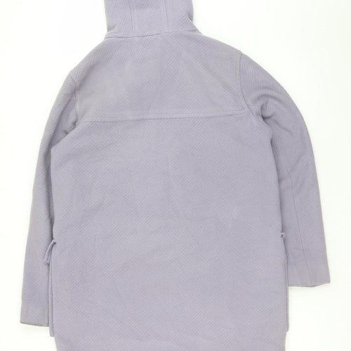 Marks and Spencer Women’s Purple Wool Blend Duffle Coat UK 16 Hooded Toggle Long
