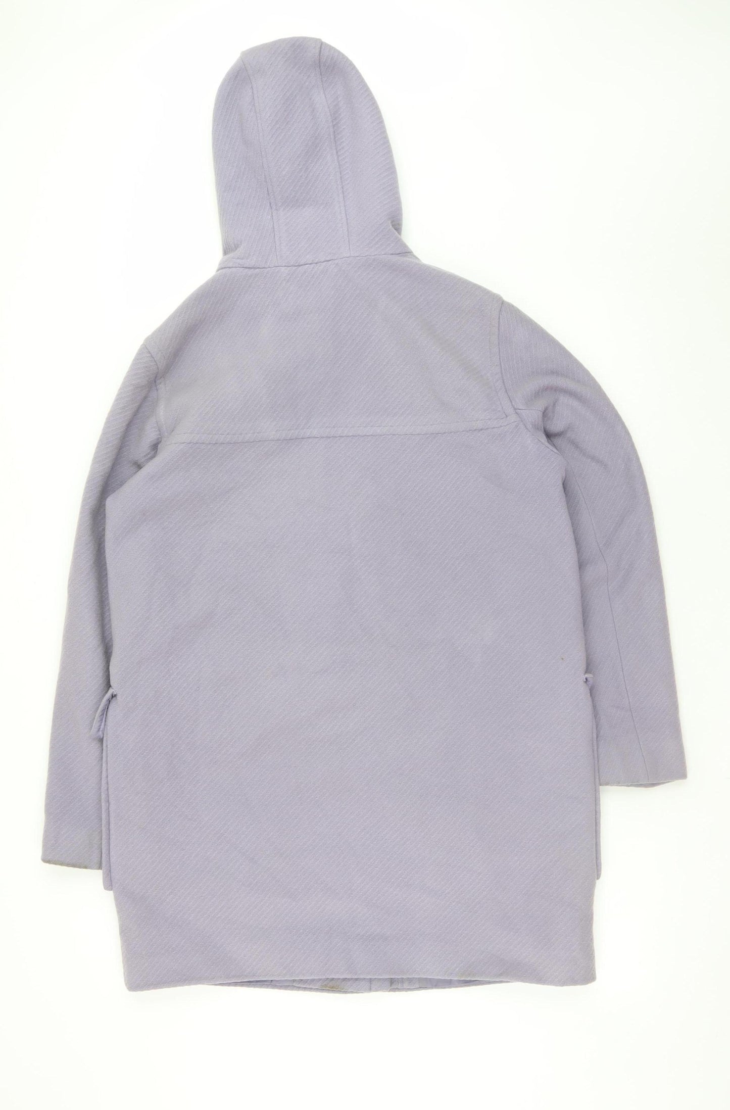 Marks and Spencer Women’s Purple Wool Blend Duffle Coat UK 16 Hooded Toggle Long
