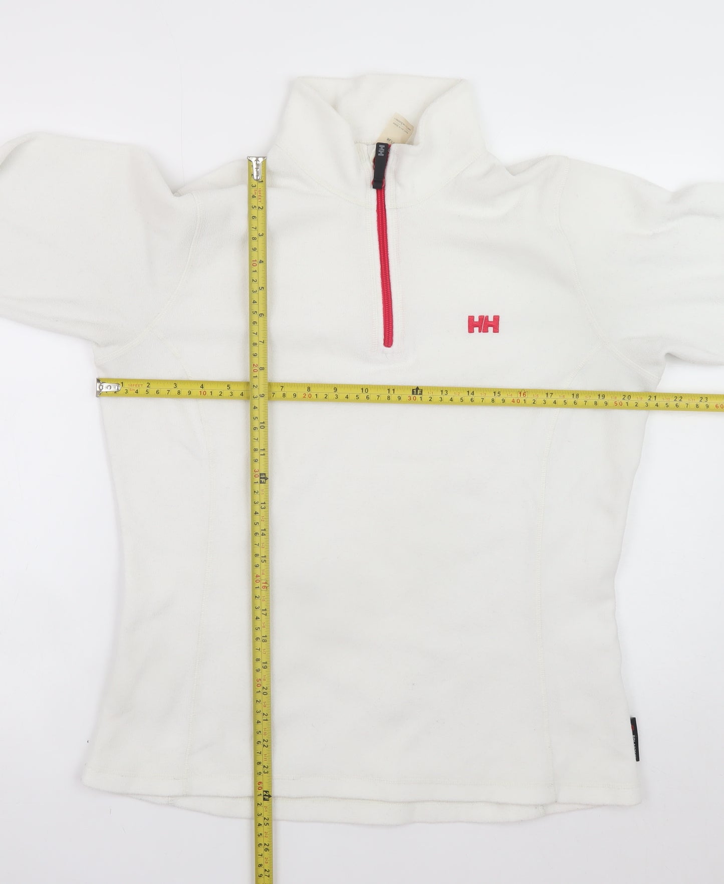 Helly Hansen Womens White Fleece Sweatshirt XL 1/4 Zip Pullover