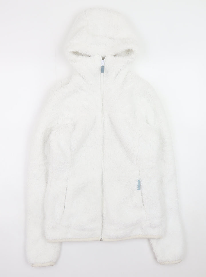 Decathlon Women's White Full Zip Hooded Fleece Hoodie Size Small