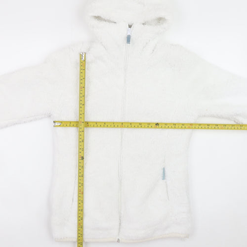 Decathlon Women's White Full Zip Hooded Fleece Hoodie Size Small