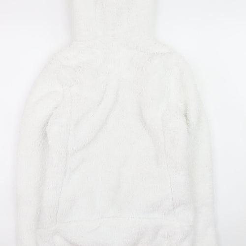 Decathlon Women's White Full Zip Hooded Fleece Hoodie Size Small