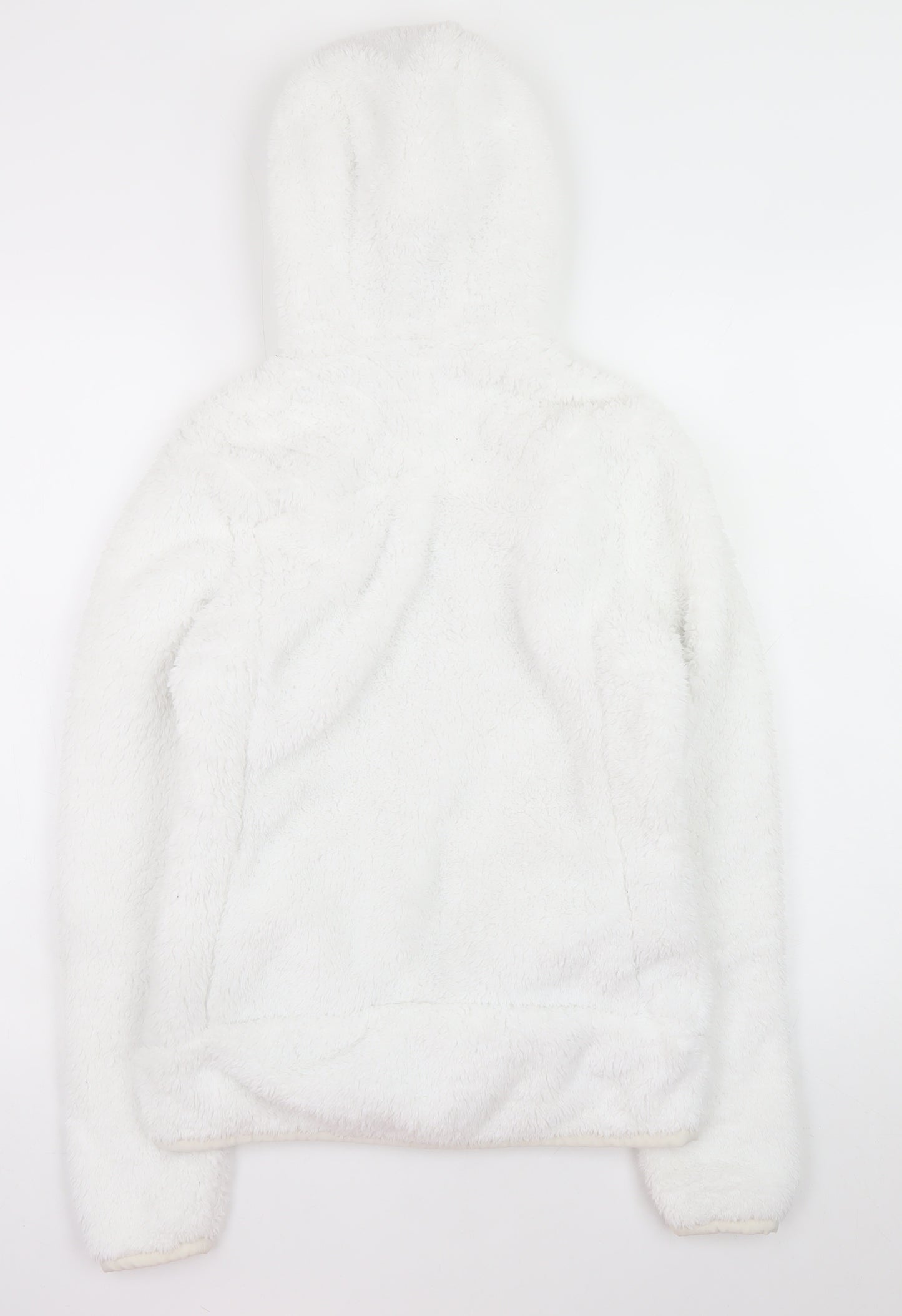Decathlon Women's White Full Zip Hooded Fleece Hoodie Size Small