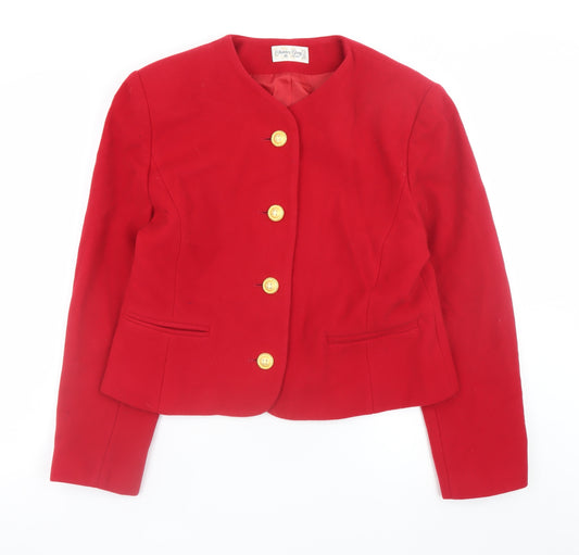 Charles Gray London Women's Red Wool Blazer Size 16 Classic Style