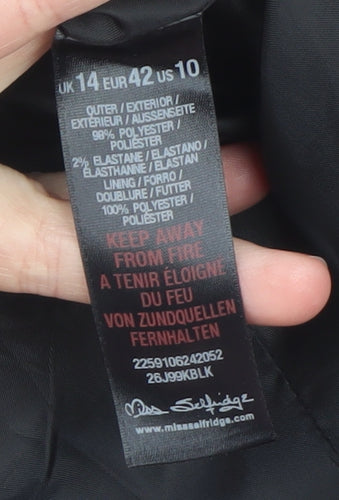Miss Selfridge Women’s Black Blazer Size 14 Classic Workwear Jacket