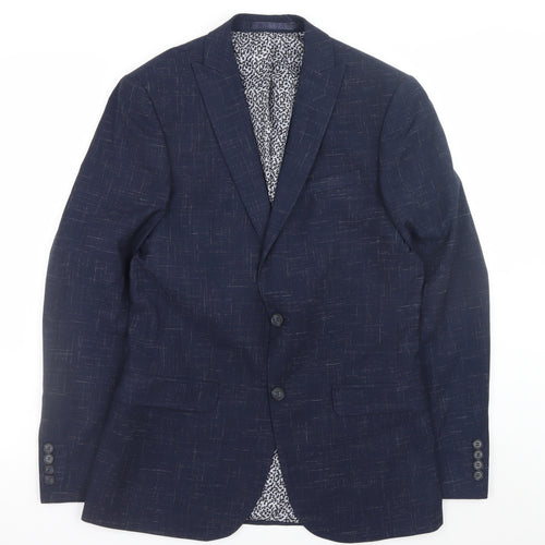 Limehaus Women's Blue Checked Regular Fit Blazer Size 10