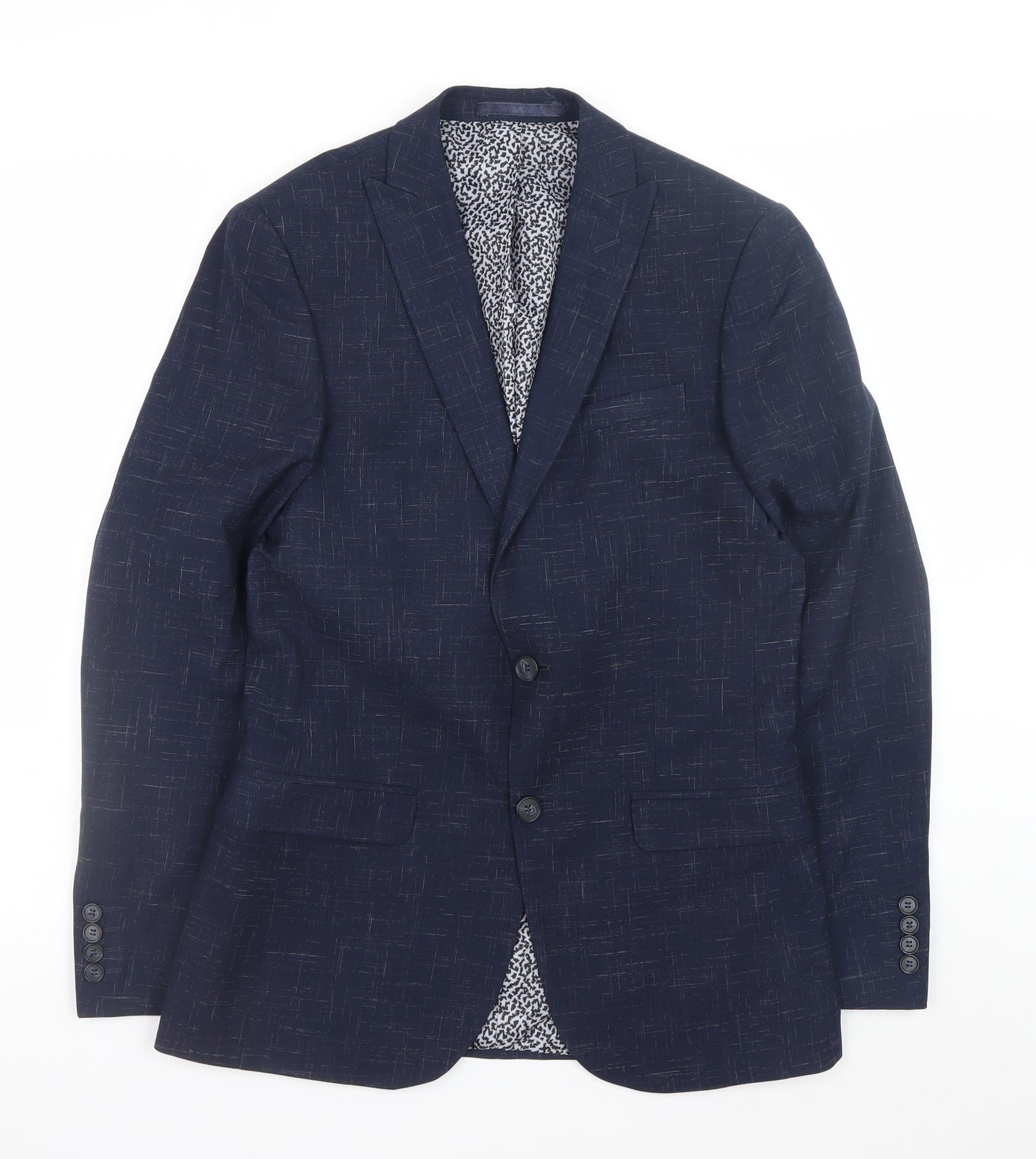 Limehaus Women's Blue Checked Regular Fit Blazer Size 10