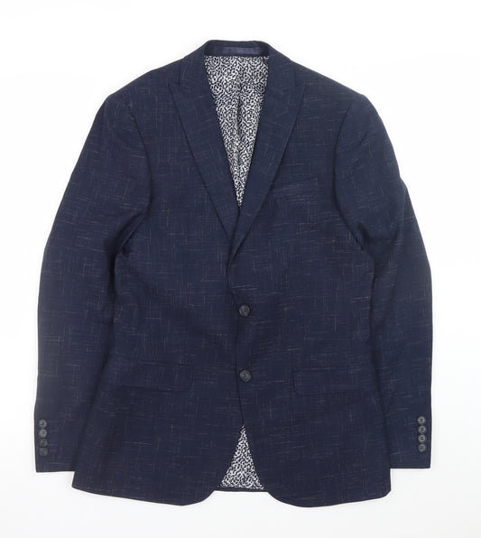 Limehaus Women's Blue Checked Regular Fit Blazer Size 10