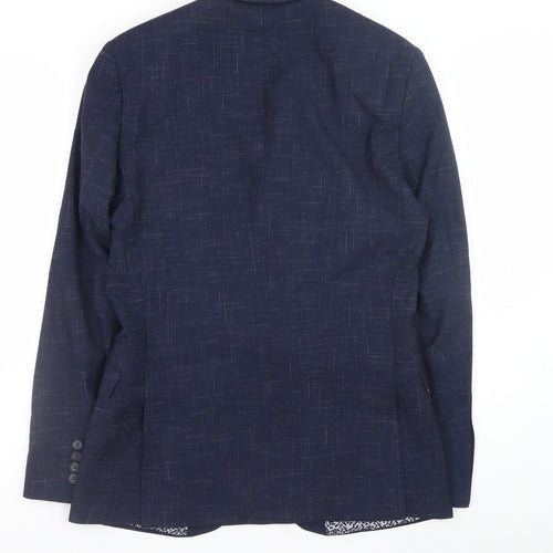 Limehaus Women's Blue Checked Regular Fit Blazer Size 10