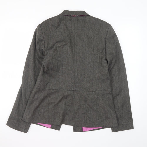 Marks and Spencer Per Una Grey Blazer Jacket Women Size 14 Classic Lined