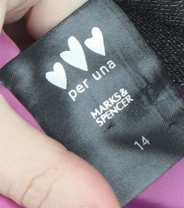 Marks and Spencer Per Una Grey Blazer Jacket Women Size 14 Classic Lined