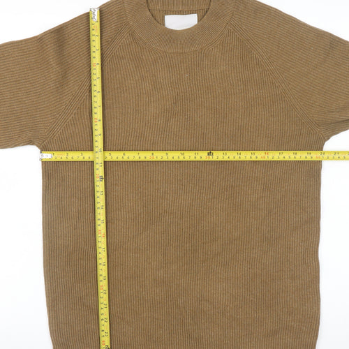 Jack & Jones Men's Brown Knit Crew Neck Pullover Jumper Size L