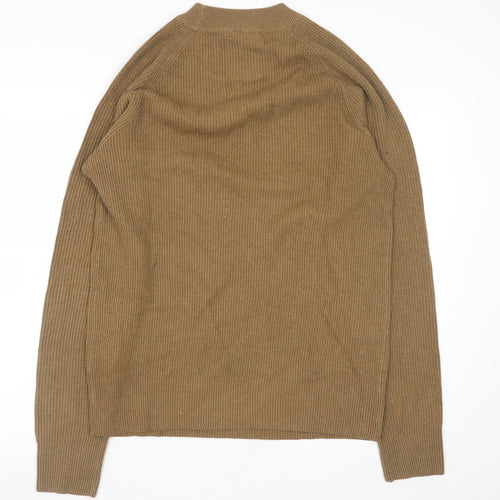 Jack & Jones Men's Brown Knit Crew Neck Pullover Jumper Size L