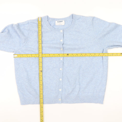 Old Navy Women Blue XL Cardigan Knit Long Sleeve Crew Neck Jumper