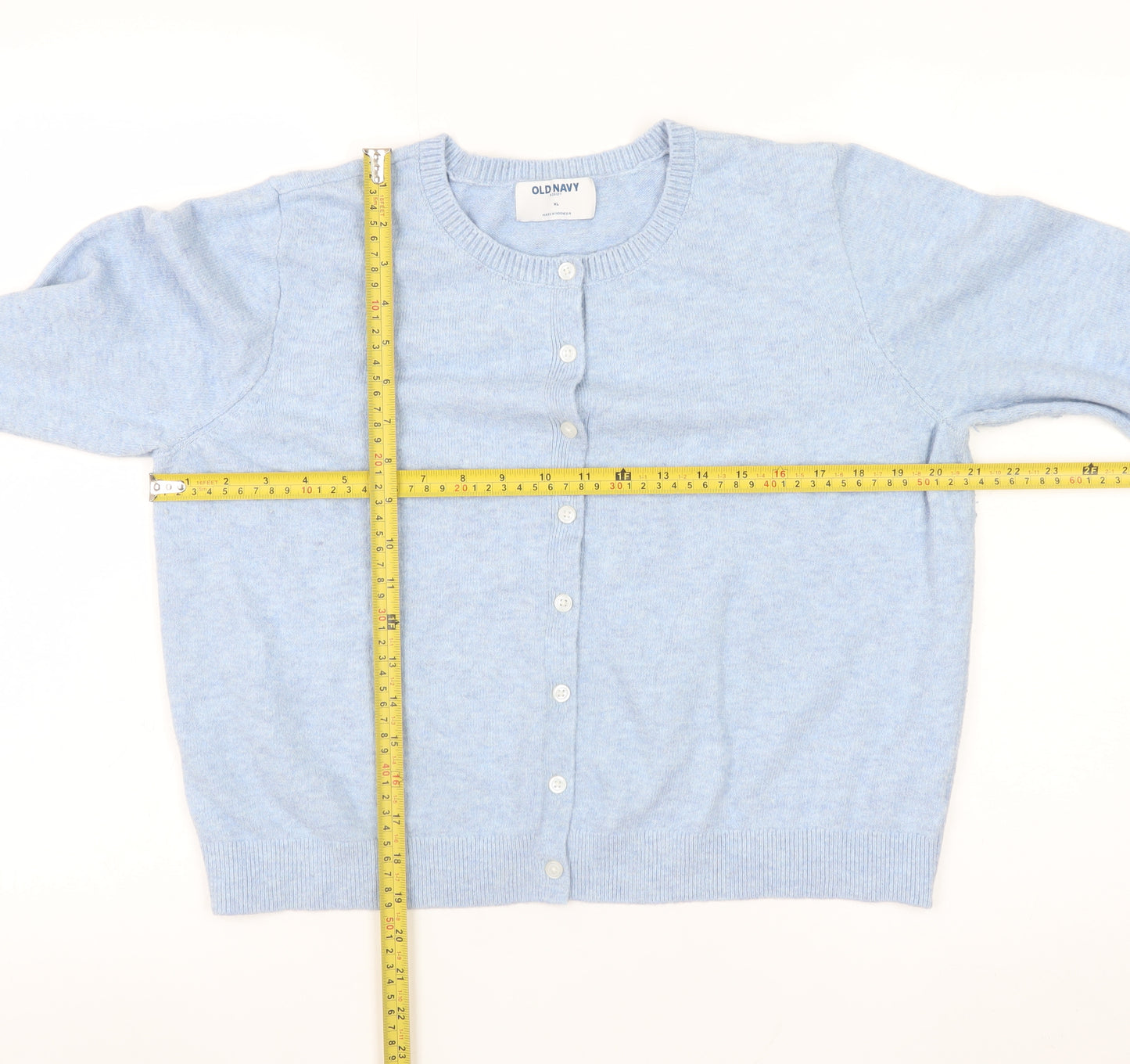 Old Navy Women Blue XL Cardigan Knit Long Sleeve Crew Neck Jumper