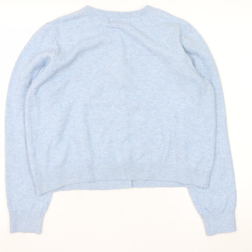 Old Navy Women Blue XL Cardigan Knit Long Sleeve Crew Neck Jumper