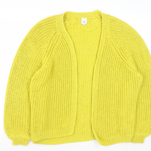 River Island Women's Yellow Chunky Knit Open Cardigan Size M