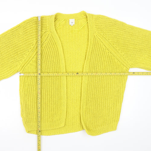River Island Women's Yellow Chunky Knit Open Cardigan Size M