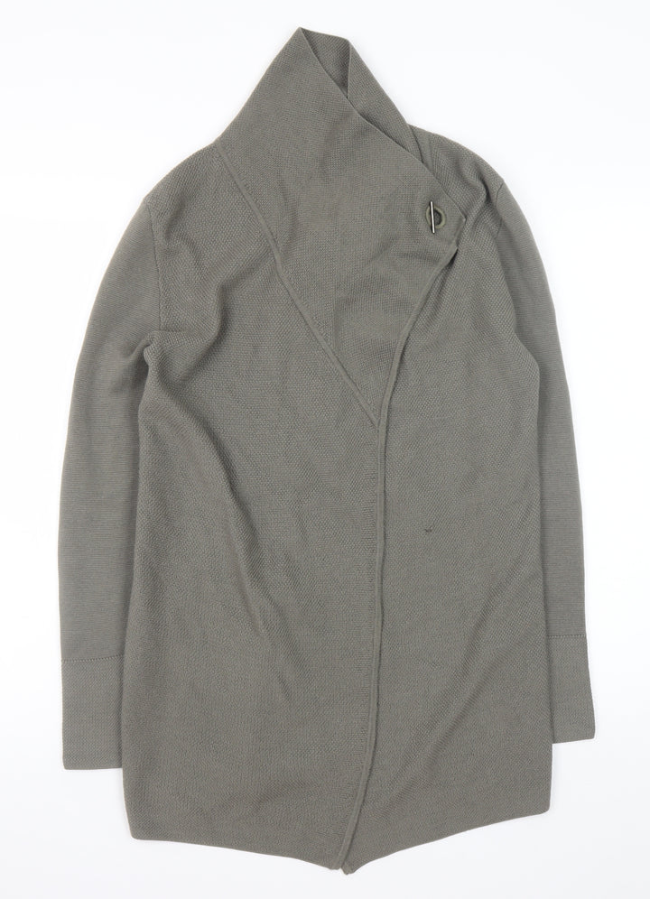 Jigsaw Women’s Grey Wool High Neck Cardigan Size S