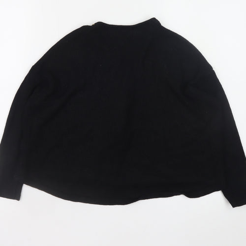 River Island Women's Black Size 8 1/2 Zip Knit Jumper
