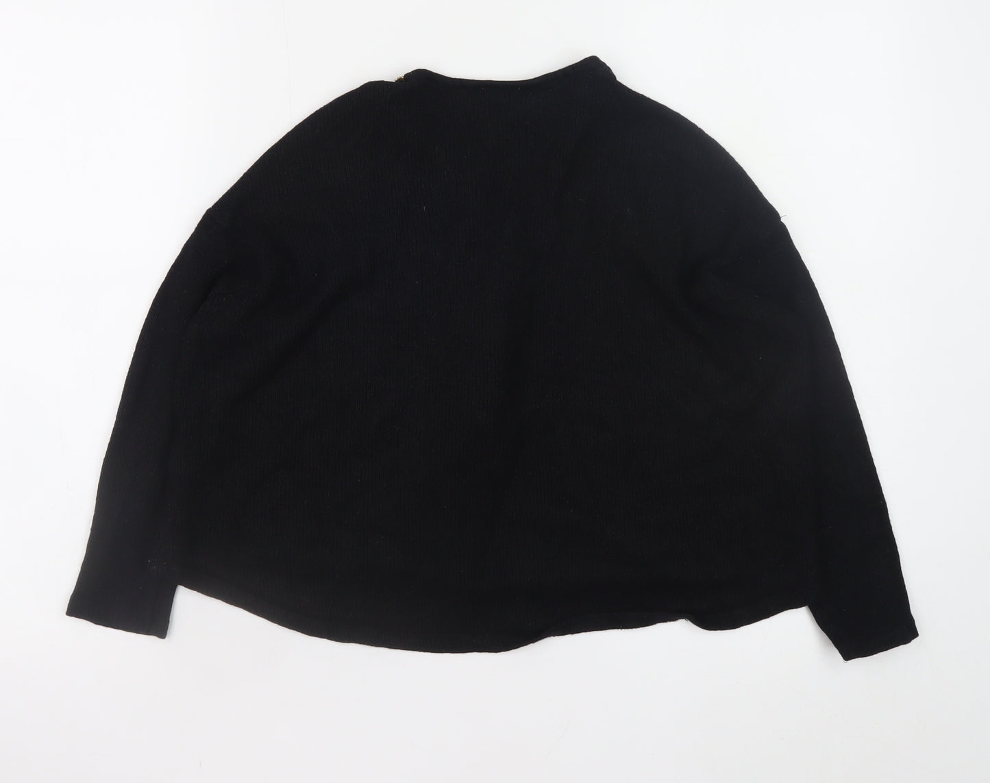 River Island Women's Black Size 8 1/2 Zip Knit Jumper