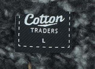 Cotton Traders Men’s Grey Check Fleece 1/4 Zip Pullover Sweatshirt L