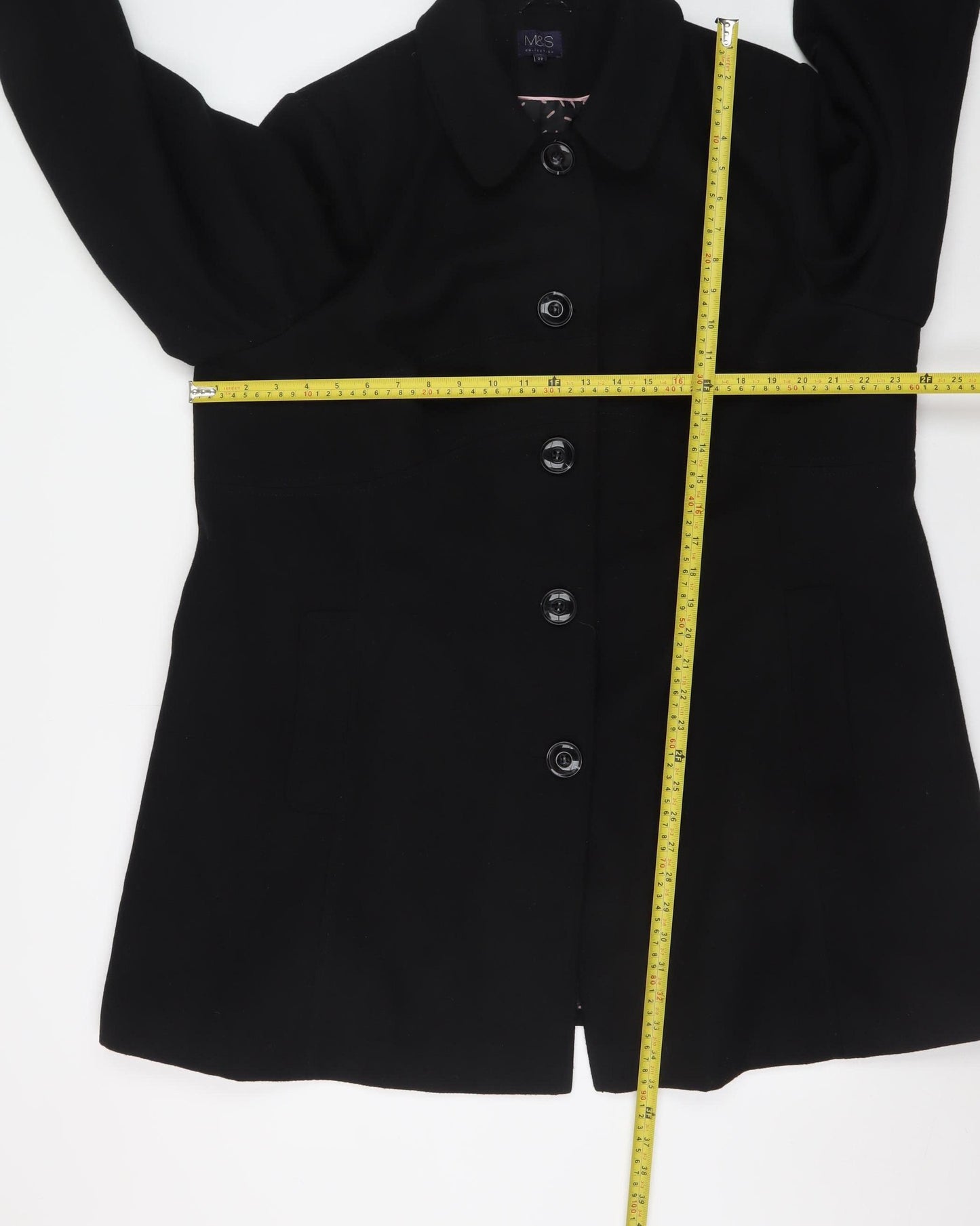 Marks and Spencer Women Black Size 22 Classic Overcoat