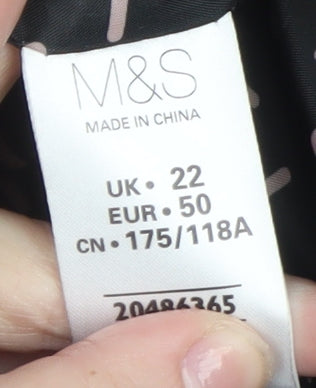 Marks and Spencer Women Black Size 22 Classic Overcoat