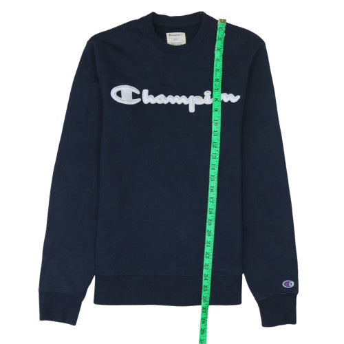 Champion Men's Blue Embroidered Logo Pullover Sweatshirt Size S