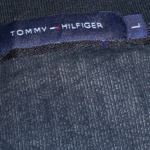 Tommy Hilfiger Men's Black Long Sleeve Striped Polo Shirt L