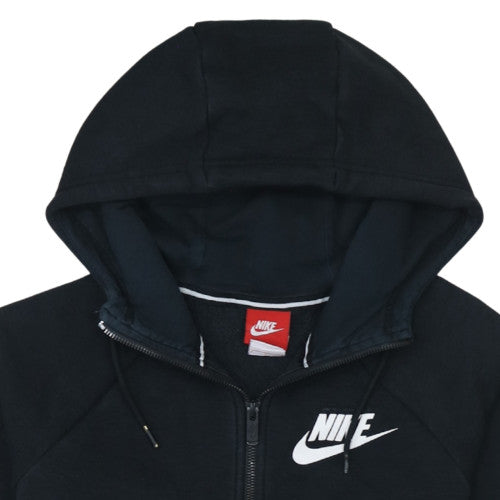 Nike Women's Black Full Zip Hoodie Small Cotton Blend