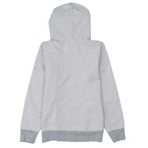 GAP Women Grey Striped Pullover Hoodie M Hooded Casual Sweatshirt