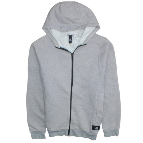 Adidas Mens Grey Full Zip Hoodie Size M Regular Fit