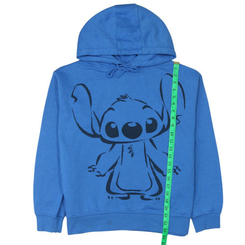 Disney Women Blue Stitch Pullover Hoodie Size 12 M Graphic Sweatshirt