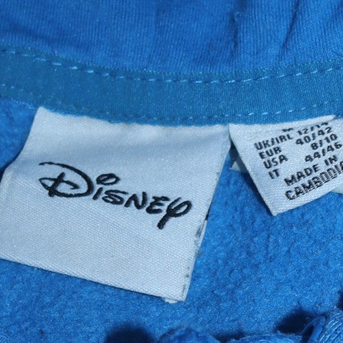 Disney Women Blue Stitch Pullover Hoodie Size 12 M Graphic Sweatshirt