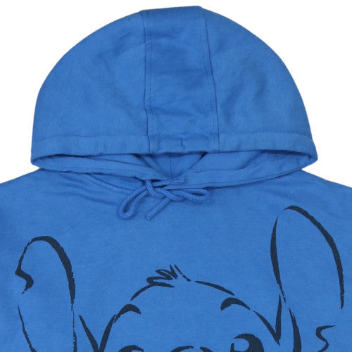 Disney Women Blue Stitch Pullover Hoodie Size 12 M Graphic Sweatshirt