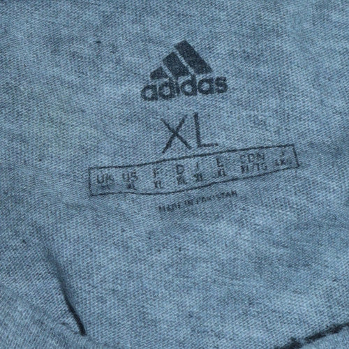 Adidas Men's Grey Camouflage Logo Crew Neck T-Shirt XL