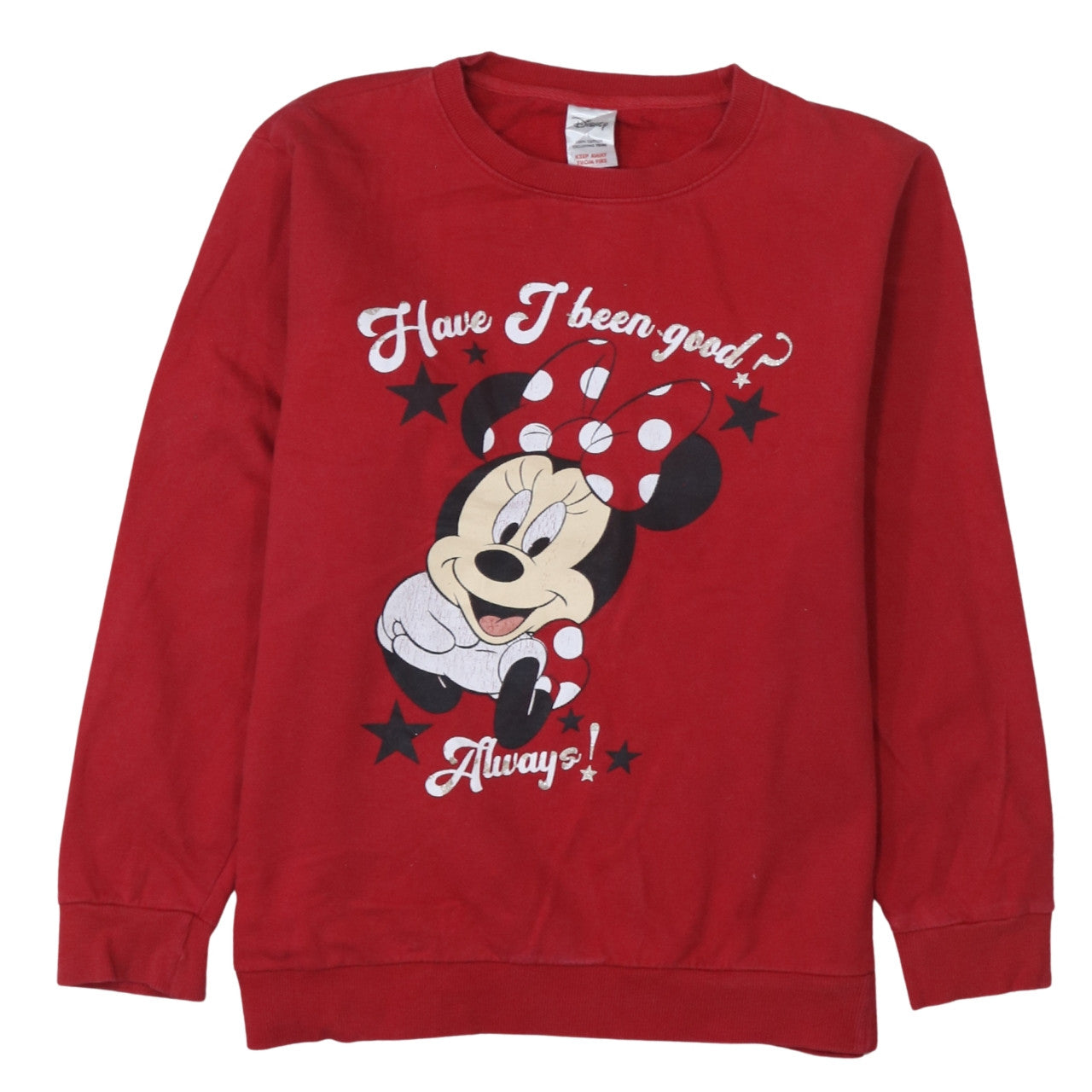 Disney Women's Red Minnie Mouse Pullover Sweatshirt Size L