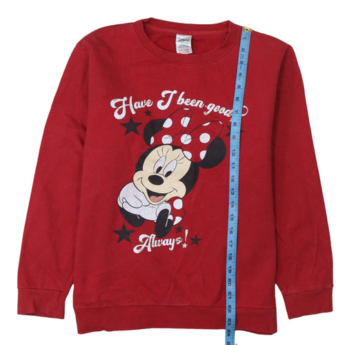 Disney Women's Red Minnie Mouse Pullover Sweatshirt Size L