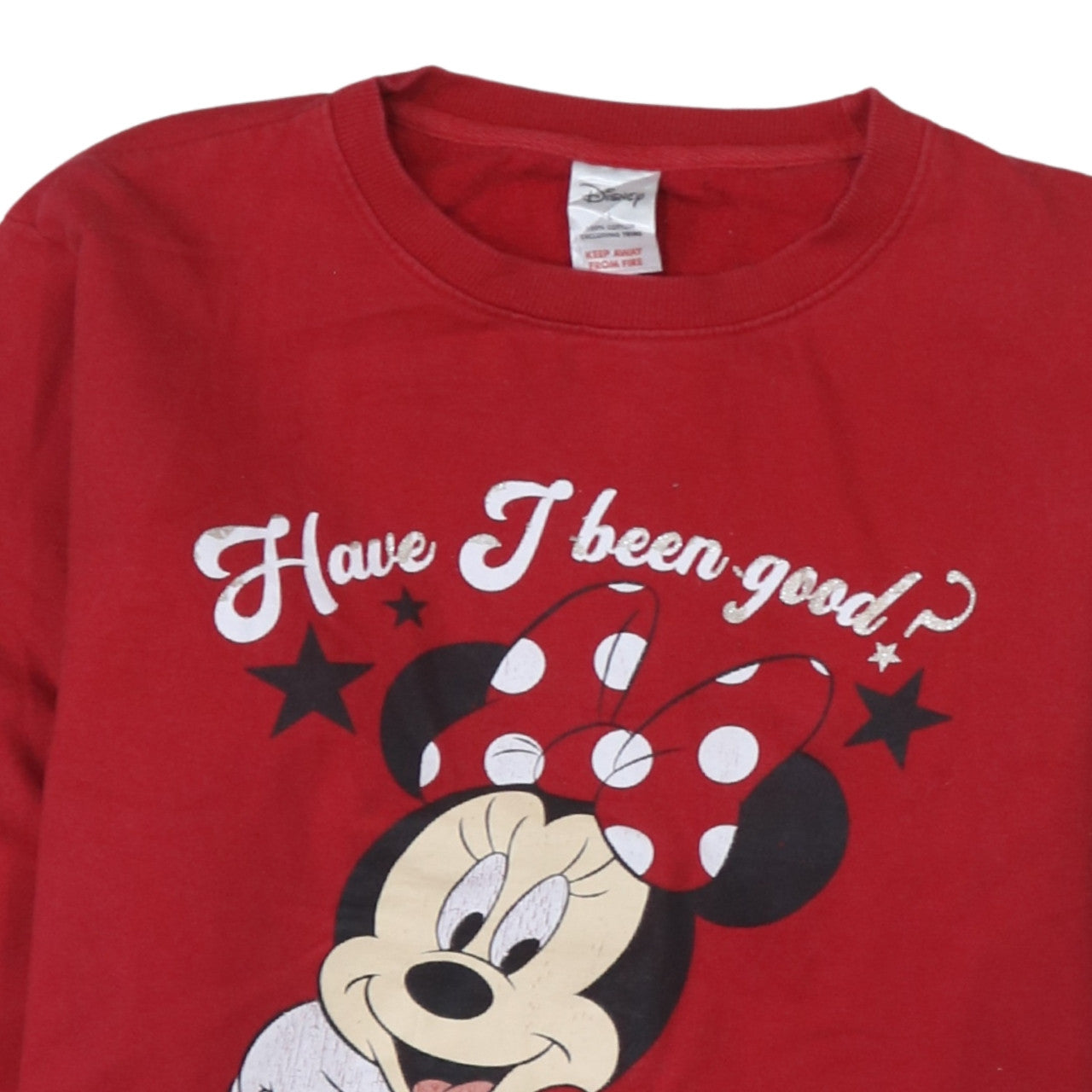Disney Women's Red Minnie Mouse Pullover Sweatshirt Size L